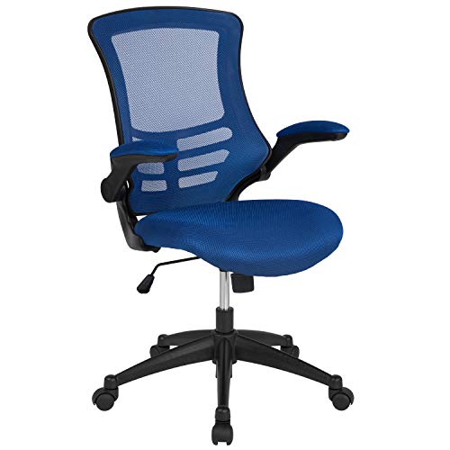 Flash Furniture Kelista Office Chair, Ergonomic, Mid-Back, Blue Mesh with Swivel