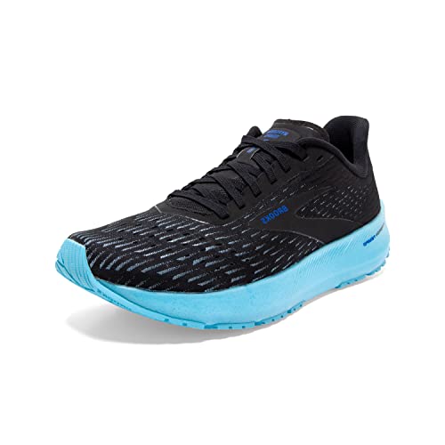 Brooks Womens Hyperion Tempo Running Shoe - Black/Iced Aqua/Blue - B - 5