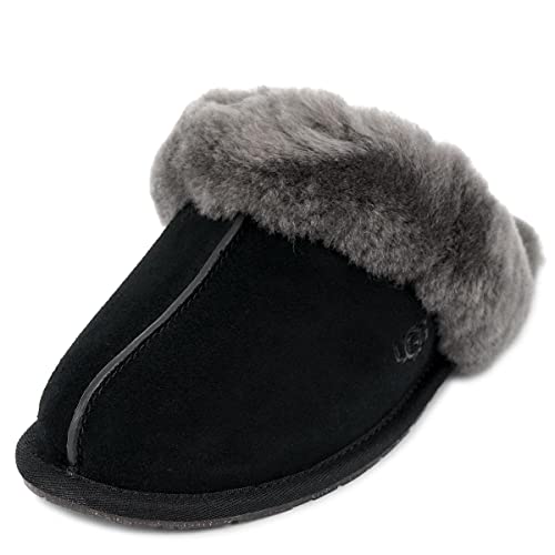 UGG 1106872 SCUFFETTE II Women's GOAT Slippers, BLACK/BLK Black, 7 US
