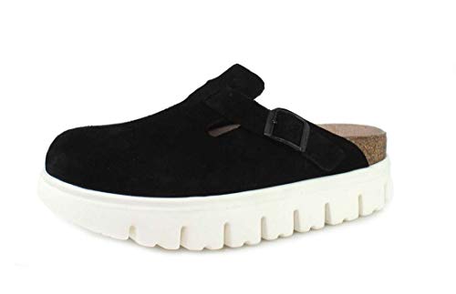 Birkenstock Womens Boston Chunky Platform Clog, Black Suede, Size 40 N EU (9-9.5 N US Women), 9-9.5 Narrow