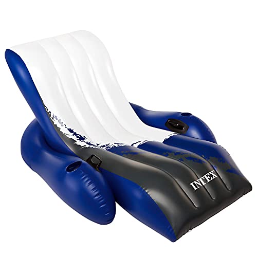 Intex Floating Recliner Inflatable Lounge, 71in X 53in, Multicolor