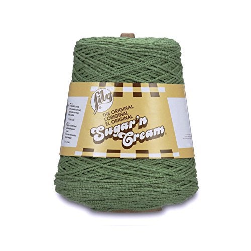 Lily 10300202084 Sugar'n Cream Cotton Cone Yarn, 14 oz, Sage, 1 Cone