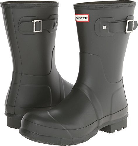 Hunter Mens Original Short Rain Boot, Dark Olive, 10