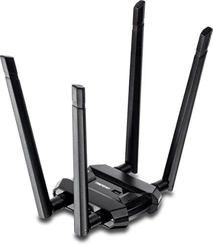 TRENDnet AC1900 High Power Dual Band Wireless USB Adapter, Increase-Extend WiFi Wireless Coverage, Stream 4K HD Video, Windows-Mac OS Compatible, USB 3.0 to USB Type A, Black, TEW-809UB