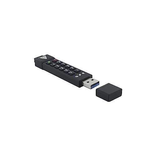 Apricorn 128GB Aegis Secure Key 3Z 256-bit AES XTS Hardware Encrypted FIPS 140-2 Level 3 Validated Secure USB 3.0 Flash Drive (ASK3Z-128GB), black