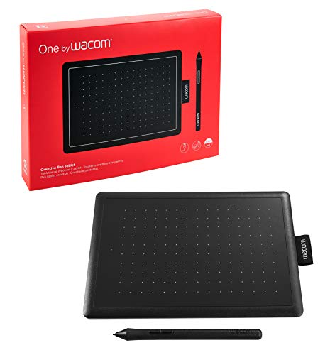 One by Wacom CTL-472/K0-CX Digital Drawing Graphics Pen Tablet (Red & Black) Small (6-inch X 3.5-inch)(15x8cm) | Battery Free Cordless with 2048 Pressure Level
