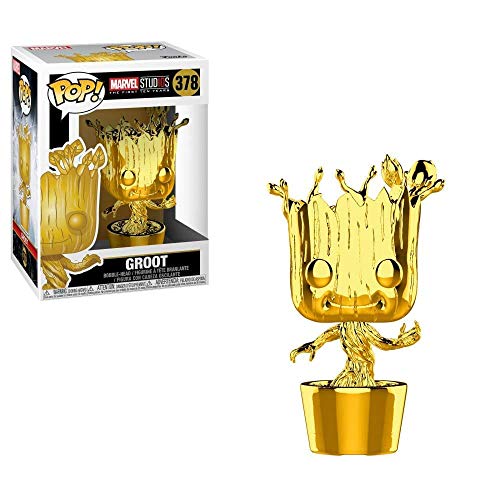 Funko 33514 Pop Marvel: Marvel Studios 10 - Groot (Gold Chrome) Collectible Figure, Multicolor