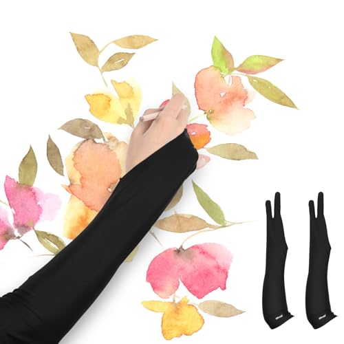 OTraki 4 Pack Artist Gloves for Drawing Tablet Free-Size Artist's Drawing Glove with Two Fingers for Graphics Pad Painting Good for Right Hand or Left Hand - 2.95x7.87 inch