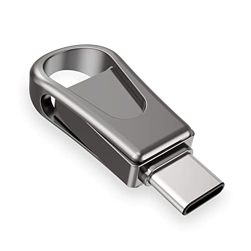 Sanfeya 128GB USB C Flash Drive, 2-in-1 USB 3.0 Thumb Drive, Dual USB Memory Stick Pen Drive for Type-C Android Smartphones Tablets and New MacBook, Black