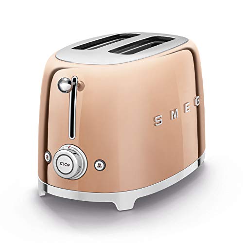 Smeg TSF01RGUK 2-Slot Toaster, 50's Style, Rose Gold