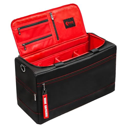 Sneaker Bag for Travel/Sneakerhead gift/Outdoor Sports Bag/Gym Bag /, A Multi-functional Travel Duffel Bag with 3 Adjustable Dividers, & Shoulder Strap,Made of Nylon, by Krone Kalpasmos-classic, Red