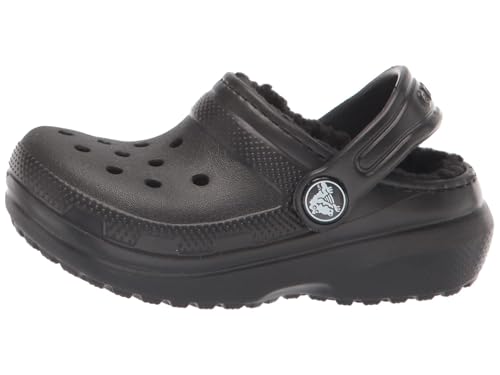 Crocs Toddler and Kids Classic Lined Clog, Black, 13 US