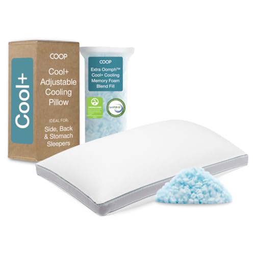 Coop Home Goods Eden Cool+ Pillow, King Size Plus Shaped Memory Foam Pillows with Cooling Gel, Back, Stomach or Side Sleeper Pillow, Adjustable Neck Support for Sleeping, CertiPUR-US/GREENGUARD Gold