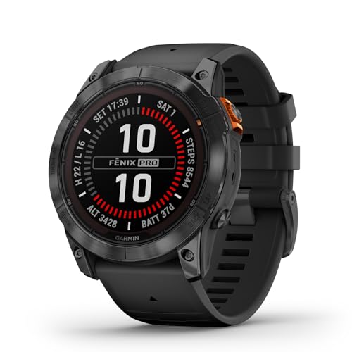 Garmin fēnix 7X Pro GPS Multisport Smartwatch with Solar Charging Lens, Colour Display and Touch/Button Operation, TOPO Maps, Over 60 Pre-Installed Sports Apps, Music and Garmin Pay