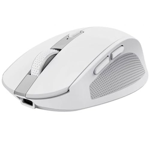 Trust Ozaa Wireless Bluetooth Mouse + 2.4 GHz, Compact Silent Multi-Device Mouse, 60% Recycled Plastics, Rechargeable Bluetooth Mouse for PC Laptop Android Mac – White
