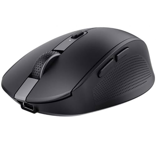 Trust Ozaa Bluetooth Wireless Mouse + 2.4GHz, Multi-Device Compact Silent Mouse, 60% Recycled Plastic, Rechargeable Bluetooth Mouse PC Laptop Windows Android Mac – Black