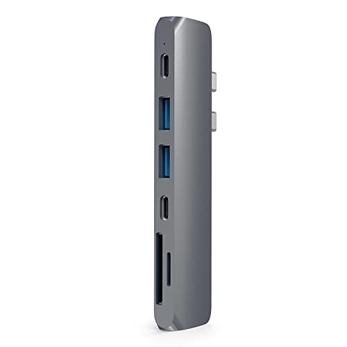Satechi USB C Pro Hub 7-in-1 with PD Charging 87W, 4K@60Hz HDMI, USB-C Data 40Gbps, 2x USB 3.0, SD/MicroSD Card Reader for MacBook Air & Pro M5 M4 M3, iPad Air & Pro and More – Space Grey