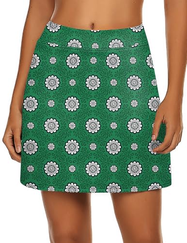 Ekouaer Everyday Skort with Underneath Shorts Running Casual Sport Print Floral Skirts