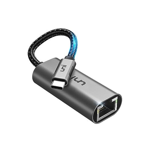 USB C to Ethernet Adapter, uni Driver Free RJ45 to USB C [Thunderbolt 3/4 Compatible], 1Gbps Type-C Gigabit Ethernet LAN Network Adapter for MacBook Pro/Air, iPad Pro, Dell XPS, Surface Laptop, Mac