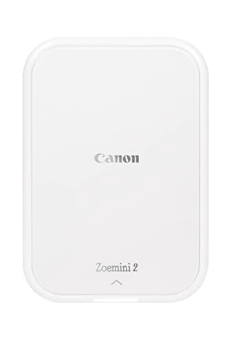 Canon Zoemini 2 Mobile Photo Printer with 10 x Zinc Photo Paper 5 x 7.6 cm (Wireless, for Smartphone, 20 Batteries for Printing, USB C, Bluetooth, Mobile Printing), Pearl White