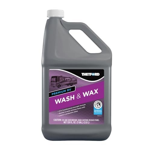 Premium RV Wash and Wax, Detergent and Wax for RVs/Boats/Trucks/Cars - 1 Gallon - Thetford 32517