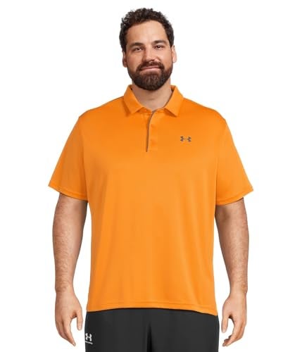 Under Armour Men's Tech Golf Polo, (793) Squad Orange / / Pitch Gray, Large