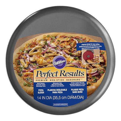 Wilton 2105-8243 Premium Non-Stick Bakeware, 14-Inch Perfect Results Pizza Pan Silver