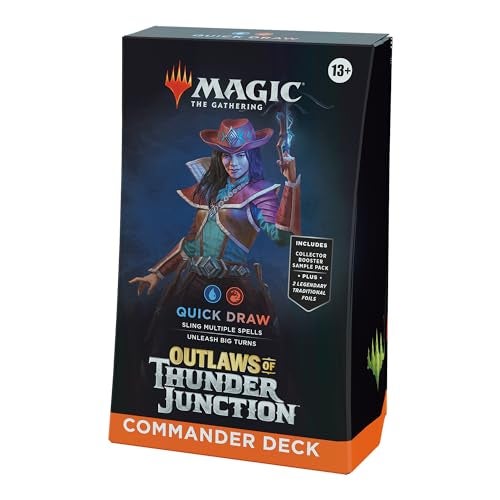 Magic: The Gathering Outlaws of Thunder Junction Commander Deck - Quick Draw (100-Card Deck, 2-Card Collector Booster Sample Pack + Accessories)