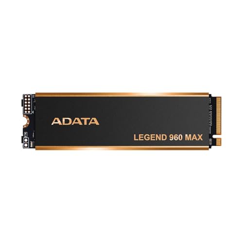 ADATA LEGEND 960 MAX - PCIe Gen4 x4 M.2 2280 Solid State Drive - Up to 7400/6800 MB/s Read/Write - High-Speed Gen4 Storage - Heatsink - Gamers & Creators - PC, Laptop & PS5 Compatible - ALEG-960M-1TCS