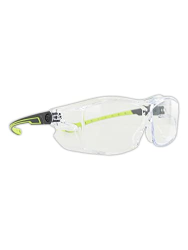 MAGID Y26AFC ANSI z87 OTG Safety Glasses | Over-The-Glasses Ratcheting Temple Anti-Fog, Hi-Viz Green (1 Pair)