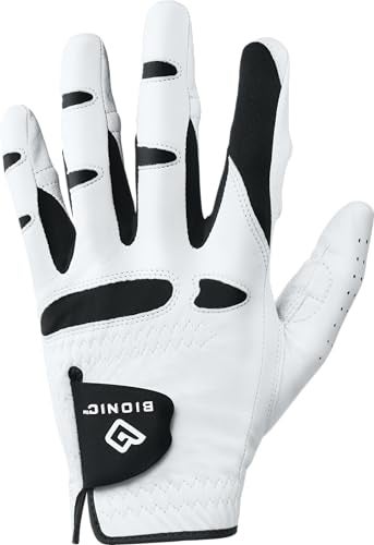 BIONIC Gloves –Men’s StableGrip Golf Glove W/Patented Natural Fit Technology Made from Long Lasting, Durable Genuine Cabretta Leather.