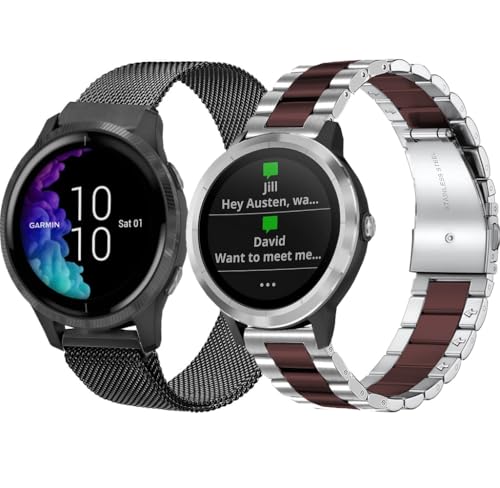 22mm Metal Bands for Garmin Vivoactive 4/Venu 3/Venu 2 45mm/Forerunner 265/965/255/955 Watch Bands, Metal band Strap for Fossil Men's Gen 5 Carlyle/Garrett/Gen 6 44mm / Gen 5E 44mm
