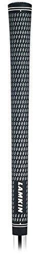 Lamkin Crossline Golf Club Grip, Standard, .58 Round, For Maximum Feel and Stability, Black/White