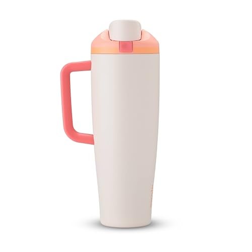 Owala FreeSip Tumbler - Stainless Steel-40-oz.-Orange/Tan(Sparkling Sherbet)