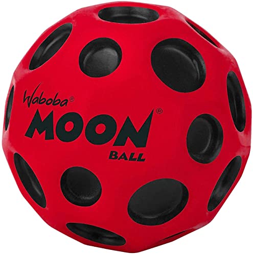 Waboba Highest Super Moon Ball-Bounces Out of This World-Original Patented Design-Craters Make Pop Sounds When It Hits The Ground-Easy to Grip, Colour-Red