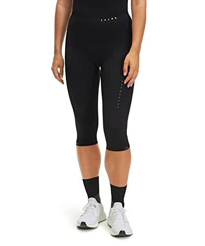 FALKE RU Impulse Women's Functional Yarn Black Breathable Running Trousers for Sports Stability on Knee Thigh with Silicone Knobs Muscle Massage Faster Regeneration 1 Piece