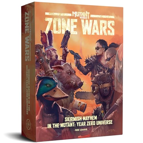 Free League: Mutant Year Zero: Zone Wars - Core Set -Boxed Miniatures Wargame, Tabletop Skirmish Mayhem, Everything Needs: RPG Book, Mat, Dice & More
