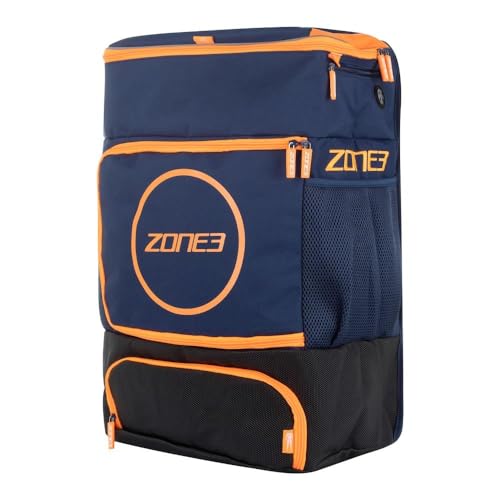 ZONE3 Award Winning Transition Backpack, Navy/Orange, One Size