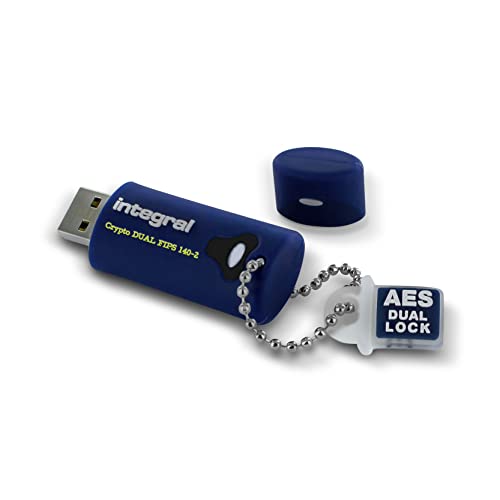 Integral 8GB Crypto-140-2 256-Bit 3.0 USB Stick Encrypted - USB Stick Password Protected - FIPS 197 Certified Protection Against Brute-Force Attacks, Robust, Three-Layer Waterproof Design