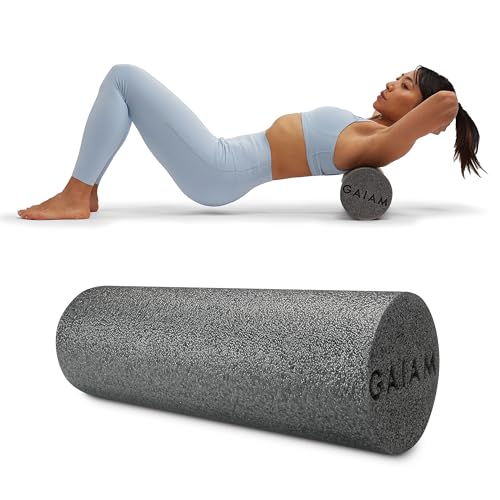 Gaiam Restore Muscle Therapy Foam Roller, Grey, 18"