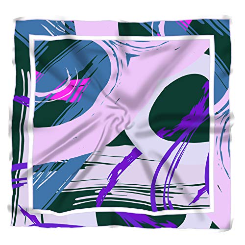 eloria Women Scarves Van Gogh Painted Scarf, Blue, 35x35 Inches