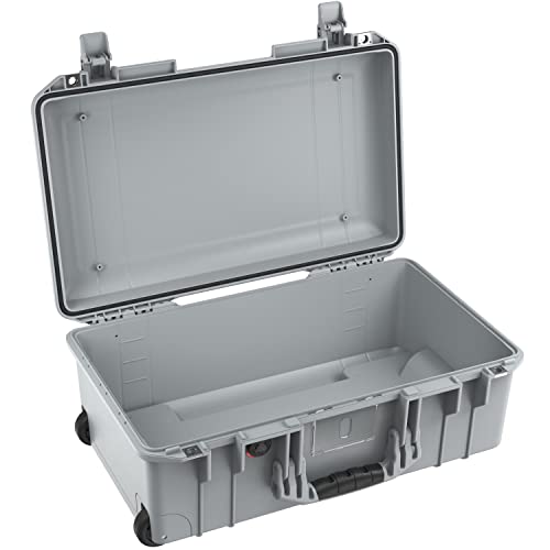PELI 1535 Air Lightweight Protective Case with Wheels for Camera Equipment, Waterproof and Dustproof, 27 L Volume, Without Foam Insert, Colour: Grey