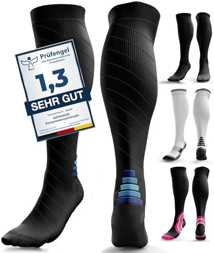 Compression Socks For Women & Men (20-30 mmHg) - Best Flight Socks For Travel - Pro Sports - Running - Athletics - DVT - Nurses - Shin Splints - Pregnancy - Skiing - Blood Circulation - L/XL