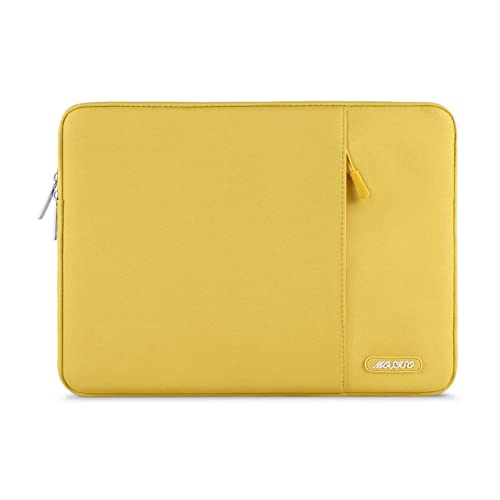 MOSISO Laptop Sleeve Bag Compatible with 13-13.3 Inch MacBook Pro, MacBook Air, Notebook Computer, Vertical Style Water Repellent Polyester Protective Case Cover with Pocket, Yellow