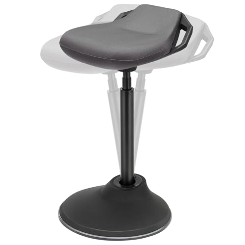 SONGMICS Standing Desk Chair, Adjustable Ergonomic Wobble Stool, 23.6-33.3 Inches Drafting Chair, Swivel Sitting Balance Stool, Fabric Upholstery, Anti-Slip Bottom Pad, Slate Gray UOSC02GY