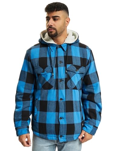Brandit Men's Lumber Jacket Hooded Lumber Jacket Hooded, blue/black, 7XL