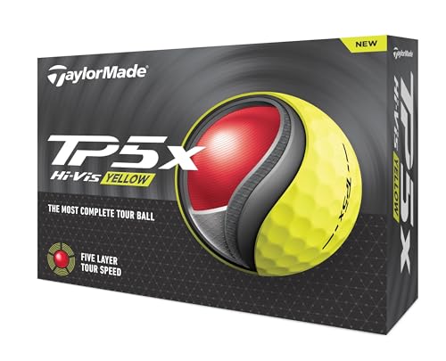 TaylorMade TMJ24 TP5x YLW JPN 12 Pack Teepee Five X Yellow Golf Balls 2024 Yellow