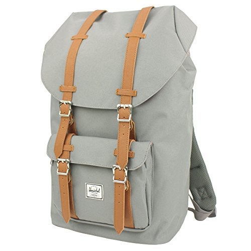 Herschel Little America Laptop Backpack, Grey/Tan Synthetic Leather, Classic 25.0L, Little America Laptop Backpack