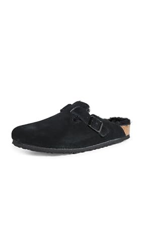 Birkenstock Boston Black Shearling Suede Clogs 41 M (US Women's 10-10.5)