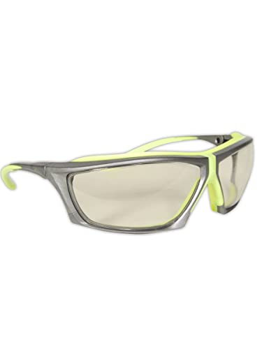 Magid Safety Y770HVAFIO Gemstone Zircon Plus Hi-Viz Safety Glasses, Indoor/Outdoor Lens, Standard, Gray Frame/Clear Lens (1 Pair)